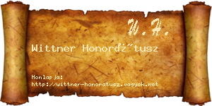 Wittner Honorátusz névjegykártya
